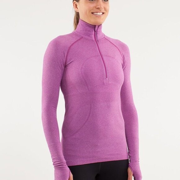 lululemon athletica Tops - Lululemon Run: Swiftly Tech 1/2 Zip- Ultra Violet- Size 6